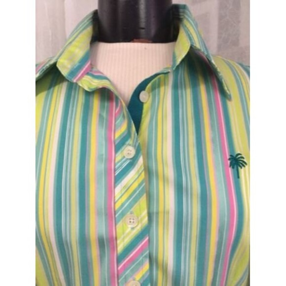 Lilly Pulitzer Women's Shirt Pastel Striped Long Sleeve Blouse Size 6 - Picture 2 of 12